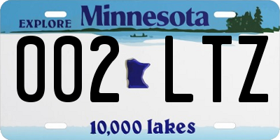 MN license plate 002LTZ