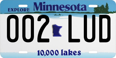 MN license plate 002LUD