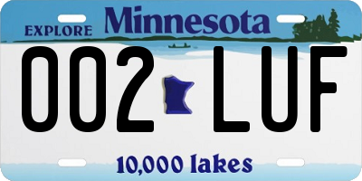 MN license plate 002LUF