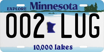 MN license plate 002LUG