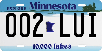 MN license plate 002LUI