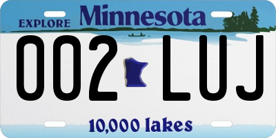 MN license plate 002LUJ