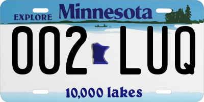 MN license plate 002LUQ