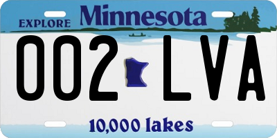 MN license plate 002LVA
