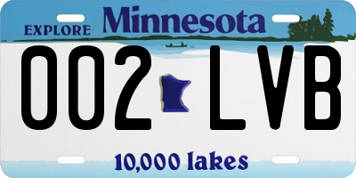 MN license plate 002LVB