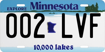 MN license plate 002LVF