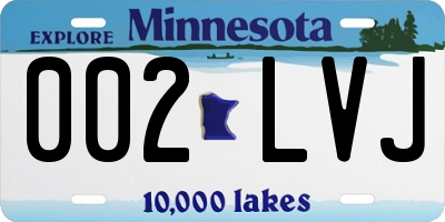 MN license plate 002LVJ