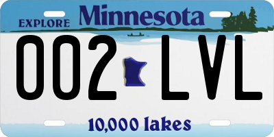 MN license plate 002LVL