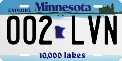 MN license plate 002LVN