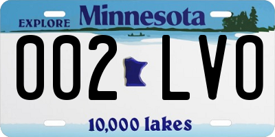 MN license plate 002LVO