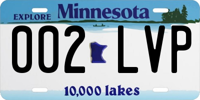 MN license plate 002LVP