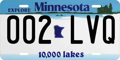 MN license plate 002LVQ