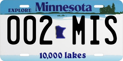 MN license plate 002MIS