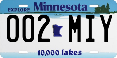 MN license plate 002MIY