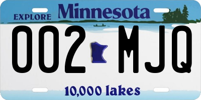 MN license plate 002MJQ