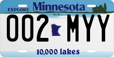 MN license plate 002MYY