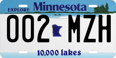 MN license plate 002MZH