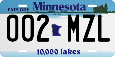 MN license plate 002MZL