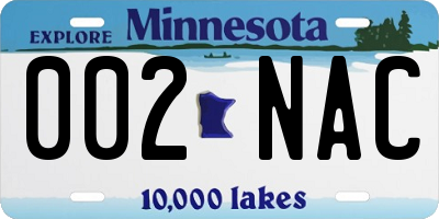 MN license plate 002NAC
