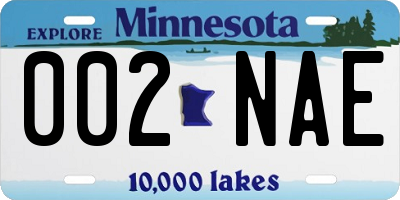 MN license plate 002NAE