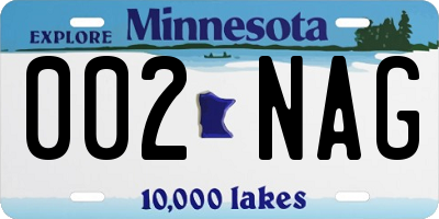 MN license plate 002NAG