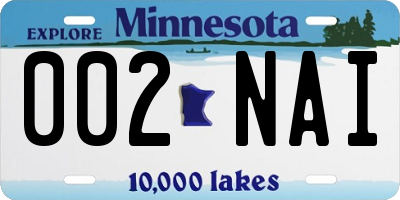 MN license plate 002NAI