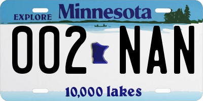 MN license plate 002NAN