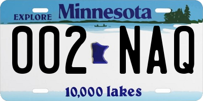MN license plate 002NAQ