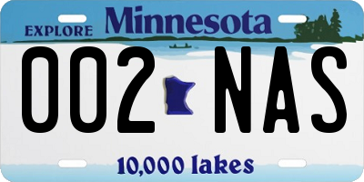 MN license plate 002NAS