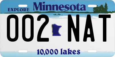 MN license plate 002NAT