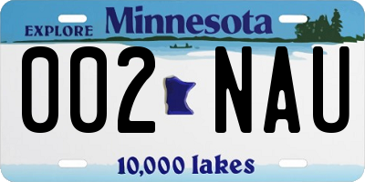 MN license plate 002NAU