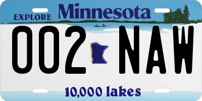 MN license plate 002NAW