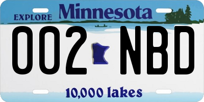 MN license plate 002NBD