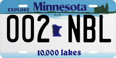 MN license plate 002NBL