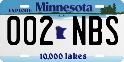 MN license plate 002NBS