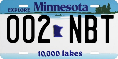 MN license plate 002NBT