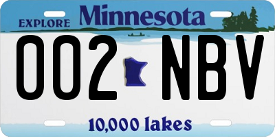 MN license plate 002NBV