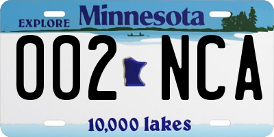 MN license plate 002NCA