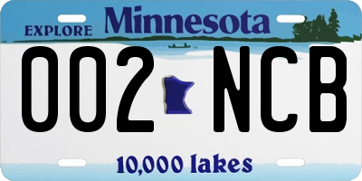 MN license plate 002NCB