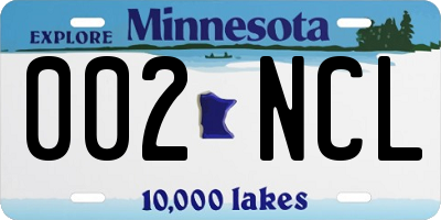 MN license plate 002NCL