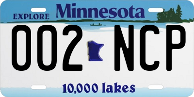 MN license plate 002NCP