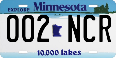MN license plate 002NCR