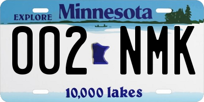 MN license plate 002NMK