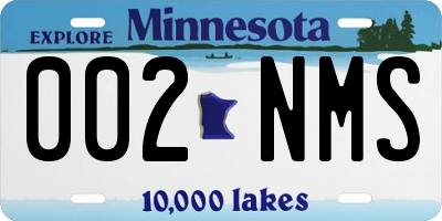 MN license plate 002NMS