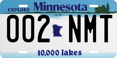 MN license plate 002NMT