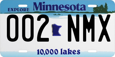 MN license plate 002NMX