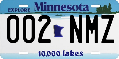 MN license plate 002NMZ