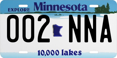 MN license plate 002NNA