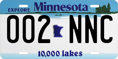 MN license plate 002NNC