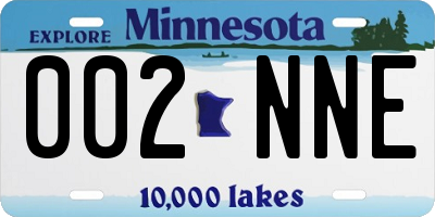 MN license plate 002NNE